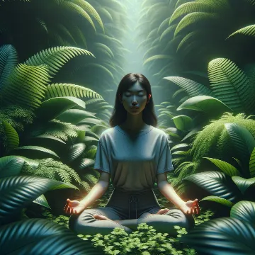 A person meditating in a serene setting, emphasizing mindful practices